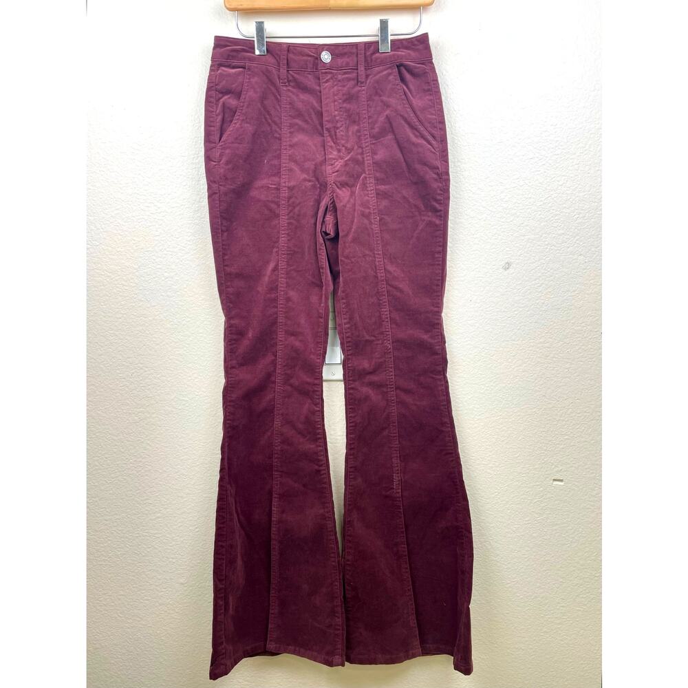NWT Forever 21 Womens‎ Pants Sz M 70s Flare Velvet Festival Bell Bottom Stretchy - Picture 9 of 10